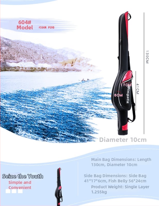 Τσάντα θαλάσσιου ψαρέματος – PVC, αδιάβροχη, ενισχυμένη κατασκευή, χωράει καλάμι ψαρέματος, μεγάλη χωρητικότητα