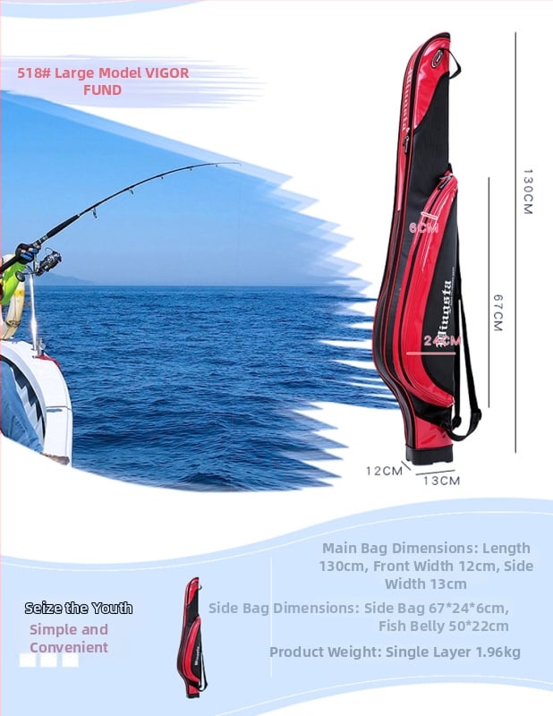 Τσάντα θαλάσσιου ψαρέματος – PVC, αδιάβροχη, ενισχυμένη κατασκευή, χωράει καλάμι ψαρέματος, μεγάλη χωρητικότητα