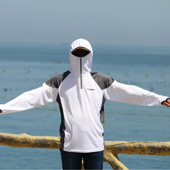 Vīriešu makšķerēšanas apģērbs, pret kukaiņiem, elpojošs, ātri žūst, Ice Silk audums, poliestera un polipropilēna maisījums