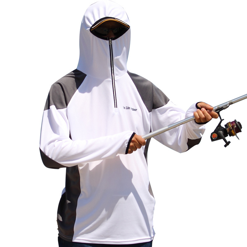 Vīriešu makšķerēšanas apģērbs, pret kukaiņiem, elpojošs, ātri žūst, Ice Silk audums, poliestera un polipropilēna maisījums