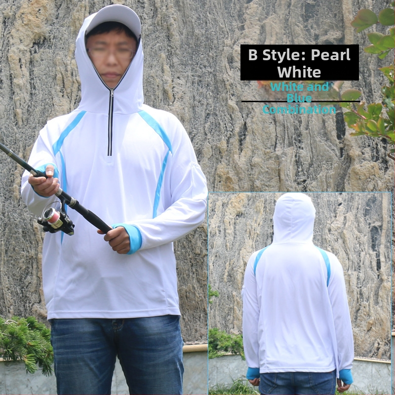 Vīriešu makšķerēšanas apģērbs, pret kukaiņiem, elpojošs, ātri žūst, Ice Silk audums, poliestera un polipropilēna maisījums