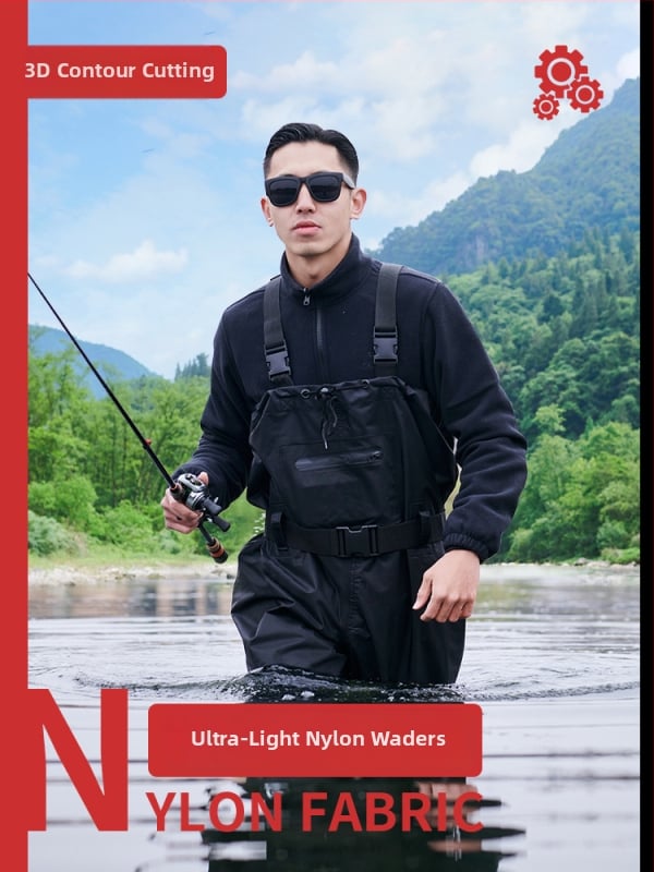 Haixiang Найлонови водоустойчиви панталони за риболов, с 1 джоб, пълен корпус