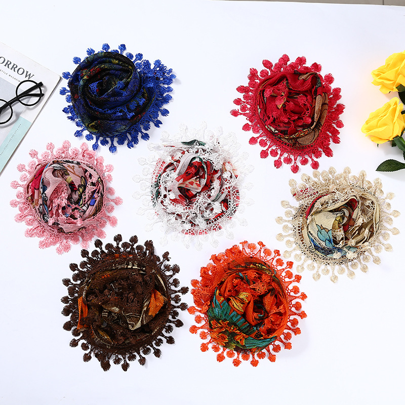 Șal triunghiular din velur cu model floral, țesătură jacquard, Swiftone, inspirație japoneză-coreeană