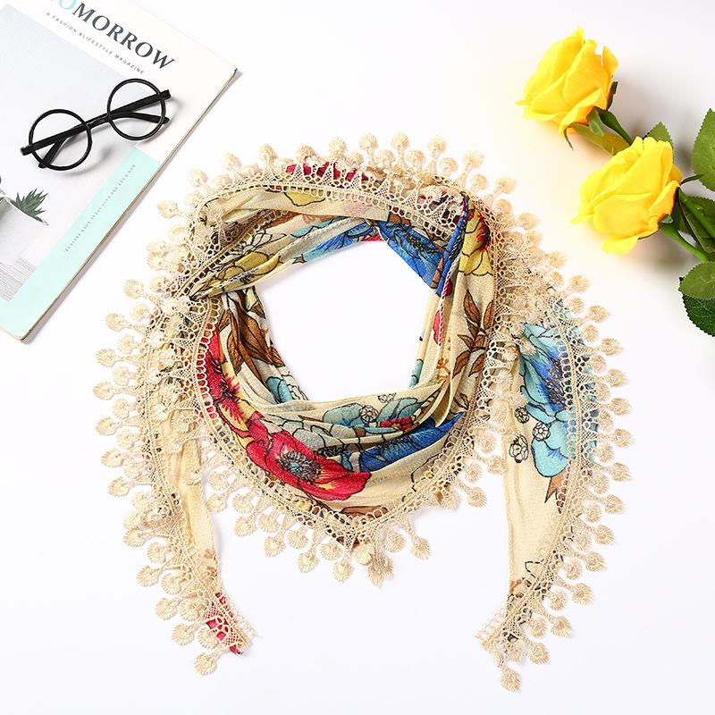 Șal triunghiular din velur cu model floral, țesătură jacquard, Swiftone, inspirație japoneză-coreeană