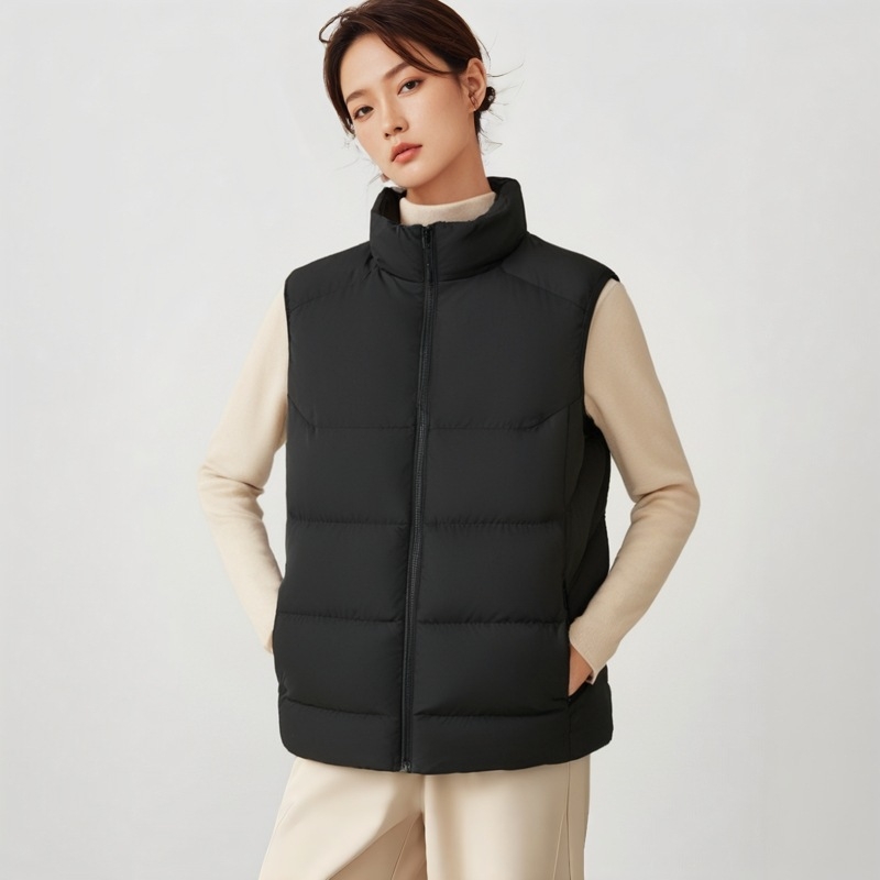 Sporta veste ar universālo, silta ar dūnas-pamatu pildījumu, stāvoša apkakle; piemērota pie sportam, piemēram, cīņas mākslai, skrējienam un velosipēdam; audums: ķīmisko šķiedru maisījums; oderējums: 100% poliesteris; sezonas: ziema, pavasaris, rudens