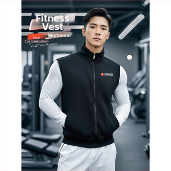 Fleece vest ar statīvu kaklu, rāvējslēdzējs, corduroy audums, vienkrāsains