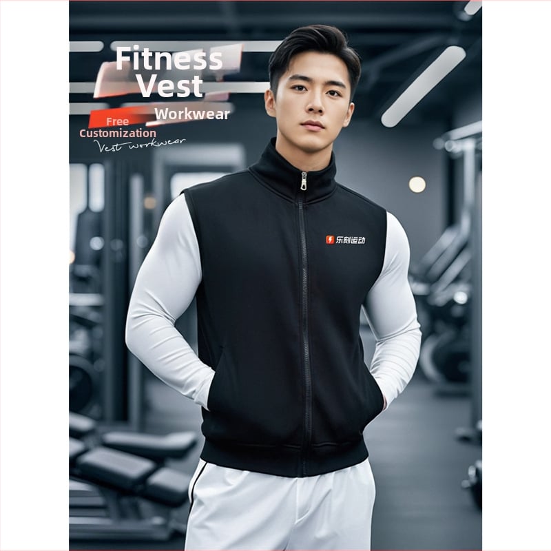 Fleece vest ar statīvu kaklu, rāvējslēdzējs, corduroy audums, vienkrāsains