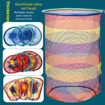 Velika mrežna glava za ribolov, trokutasti aluminijski okvir, gumom premazan protiv zapetljavanja, duboki džep mreže