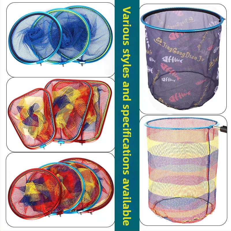 Velika mrežna glava za ribolov, trokutasti aluminijski okvir, gumom premazan protiv zapetljavanja, duboki džep mreže