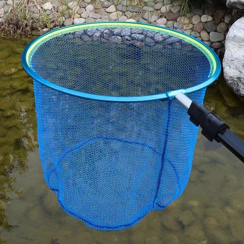 Velika mrežna glava za ribolov, trokutasti aluminijski okvir, gumom premazan protiv zapetljavanja, duboki džep mreže