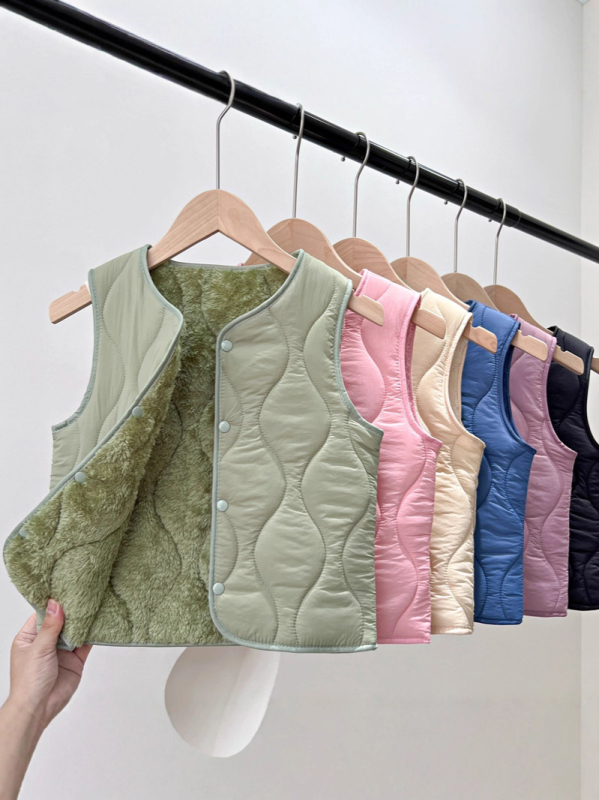 Bērnu bieza bez piedurknēm veste ar flīsa oderi, neilons 95%+, vecums 8+ gadi, rudens-zima