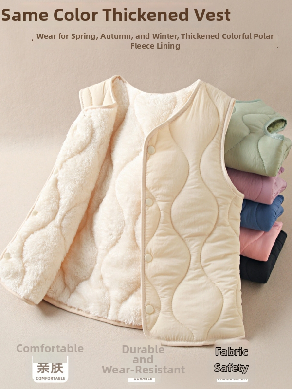 Bērnu bieza bez piedurknēm veste ar flīsa oderi, neilons 95%+, vecums 8+ gadi, rudens-zima