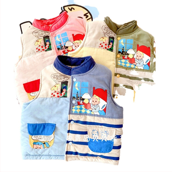 Bērnu kokvilnas veste kardigāna stilā, universāla, ar fleece odere, bieza ziemai