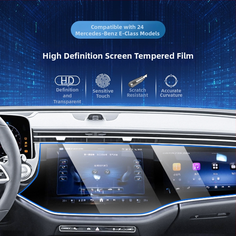 Mercedes-Benz E-Class E260L/E300L centrálna obrazovka navigácie – ochranná fólia z temperovaného skla, jednopanelová, odolná voči škrábaniu, voči odtlačkom prstov, teplotne odolná