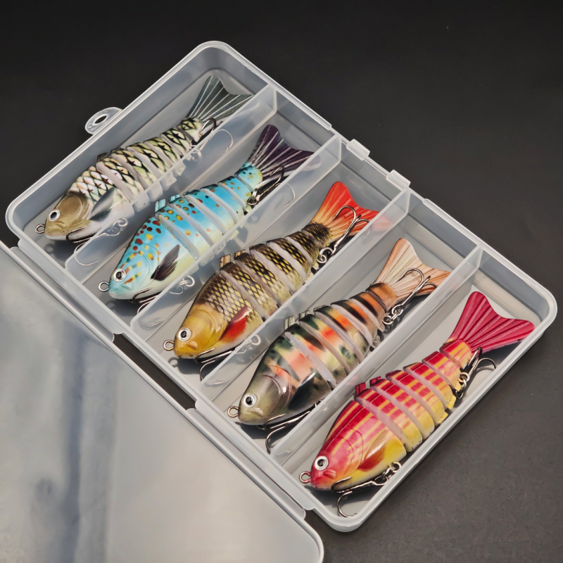 Momeli pentru pescuit – set cu cutie multisectionată, năluci scufundătoare dure, momeli artificiale, echipament de pescuit personalizabil