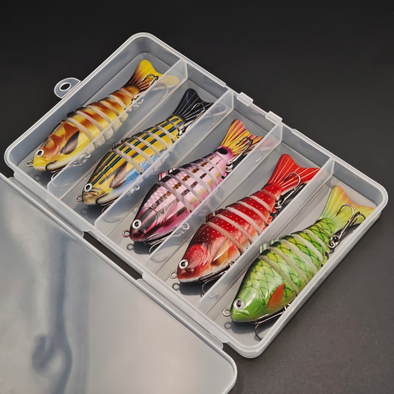 Momeli pentru pescuit – set cu cutie multisectionată, năluci scufundătoare dure, momeli artificiale, echipament de pescuit personalizabil