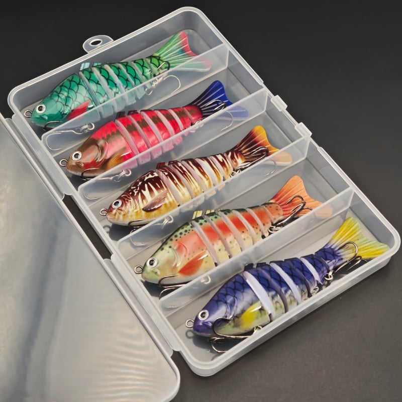 Momeli pentru pescuit – set cu cutie multisectionată, năluci scufundătoare dure, momeli artificiale, echipament de pescuit personalizabil