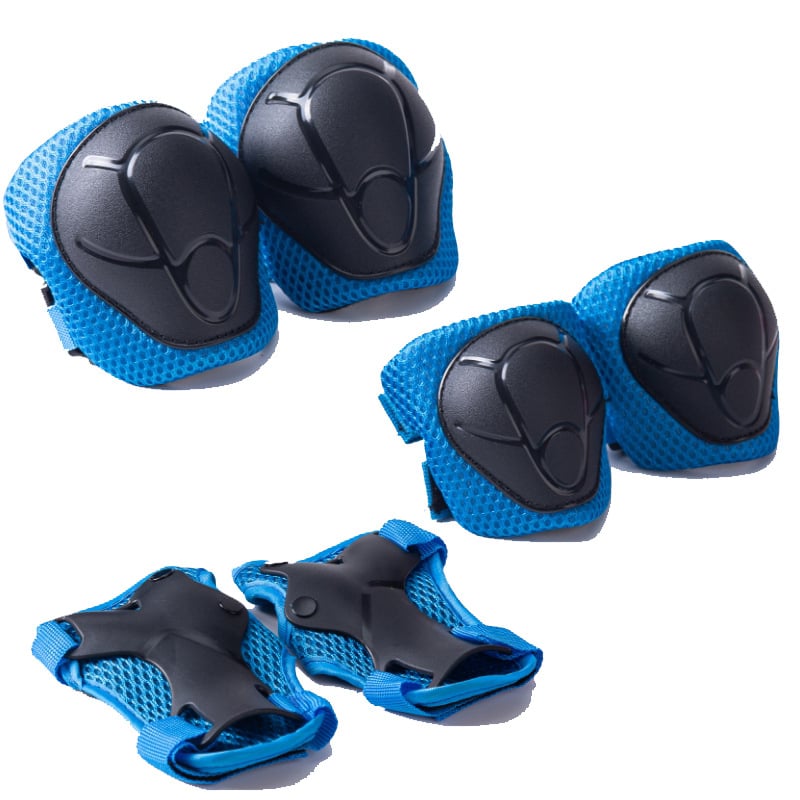 Παιδικό σετ προστατευτικού εξοπλισμού 6 τεμαχίων: επιγονατίδες, προστατευτικά αγκώνων και χεριών για ρόλλερ σέικ, πατίνια, ισορροπιστικό ποδήλατο και σκέιτμπορντ