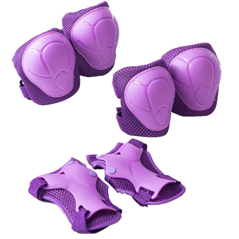 Παιδικό σετ προστατευτικού εξοπλισμού 6 τεμαχίων: επιγονατίδες, προστατευτικά αγκώνων και χεριών για ρόλλερ σέικ, πατίνια, ισορροπιστικό ποδήλατο και σκέιτμπορντ