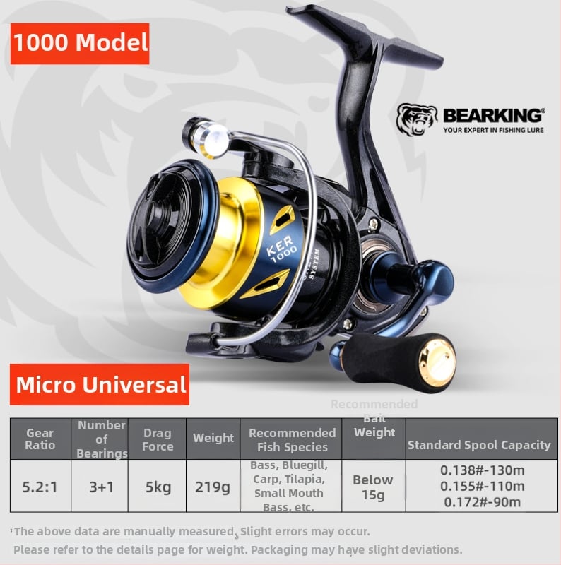 Bear King Περιστροφικό Καρούλι Ψαρέματος – CNC Μεταλλικός Μοχλός, Αδιάβροχος Σχεδιασμός, Αδειοδοτημένη Ιδιωτική Ετικέτα