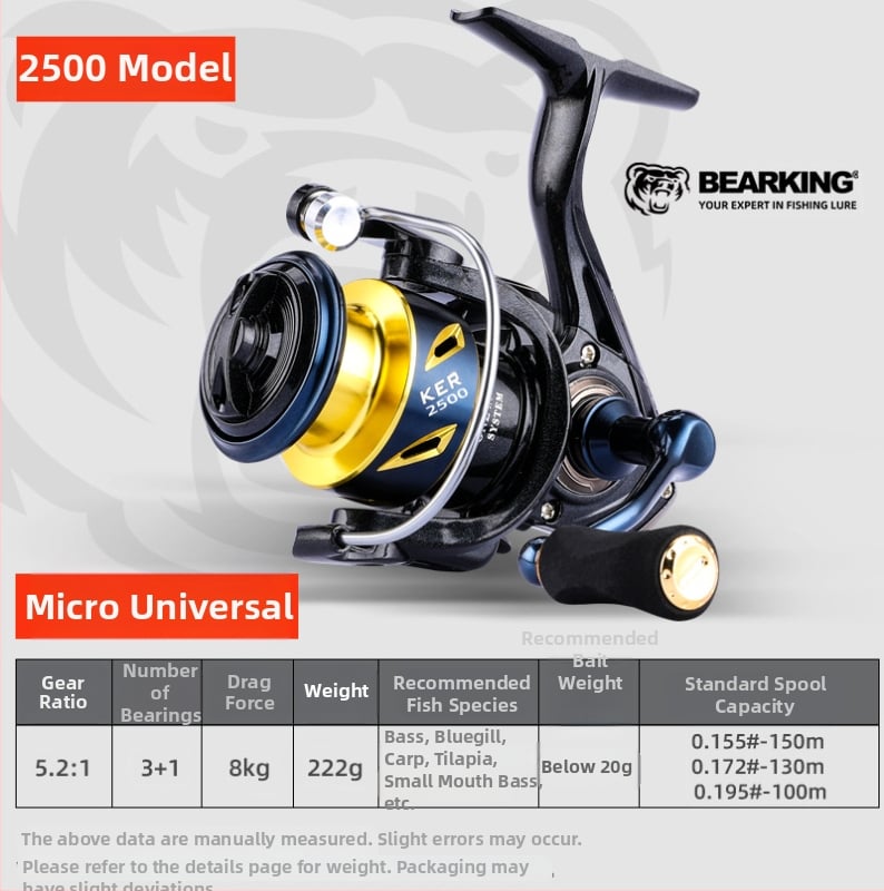 Bear King Περιστροφικό Καρούλι Ψαρέματος – CNC Μεταλλικός Μοχλός, Αδιάβροχος Σχεδιασμός, Αδειοδοτημένη Ιδιωτική Ετικέτα