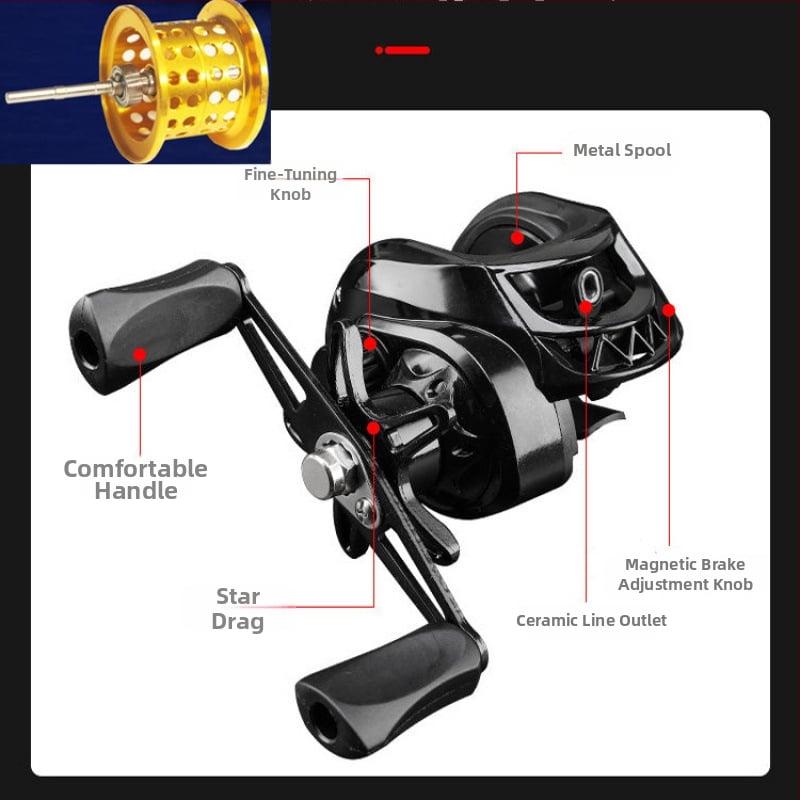 Καρούλι ψαρέματος με σχήμα σταγόνας για δόλωμα, αρχάριου επιπέδου, δεξιοχειρικό, μάρκα Powerful merchant