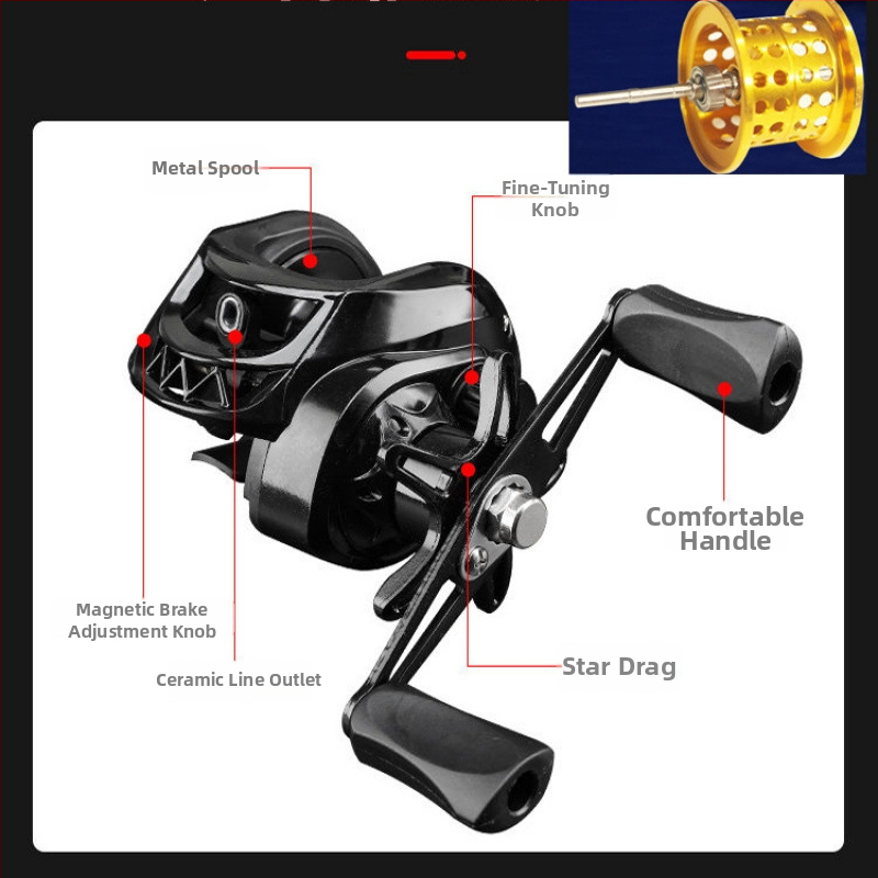 Καρούλι ψαρέματος με σχήμα σταγόνας για δόλωμα, αρχάριου επιπέδου, δεξιοχειρικό, μάρκα Powerful merchant