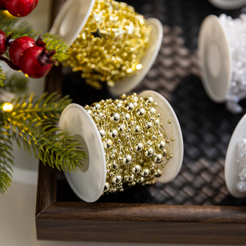 Ziemassvētku egles dekori — plastmasas pērļu ķēde un Baby's Breath pērļu virkne DIY pušķiem | Zīmols: Snow fir christmas | Svētki: Ziemassvētki