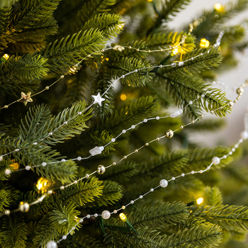 Ziemassvētku egles dekori — plastmasas pērļu ķēde un Baby's Breath pērļu virkne DIY pušķiem | Zīmols: Snow fir christmas | Svētki: Ziemassvētki