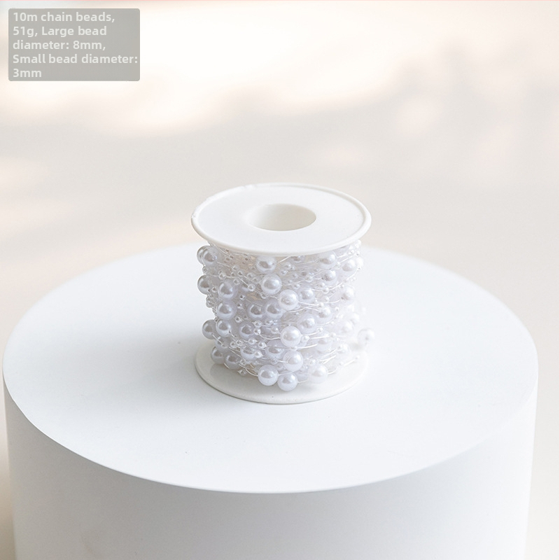 Ziemassvētku egles dekori — plastmasas pērļu ķēde un Baby's Breath pērļu virkne DIY pušķiem | Zīmols: Snow fir christmas | Svētki: Ziemassvētki