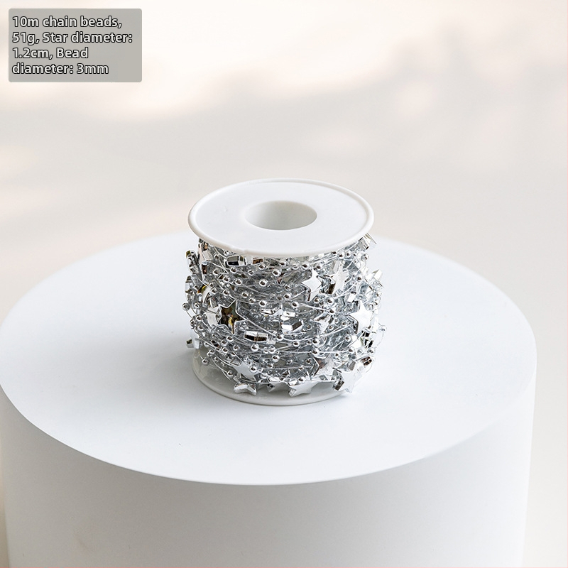 Ziemassvētku egles dekori — plastmasas pērļu ķēde un Baby's Breath pērļu virkne DIY pušķiem | Zīmols: Snow fir christmas | Svētki: Ziemassvētki