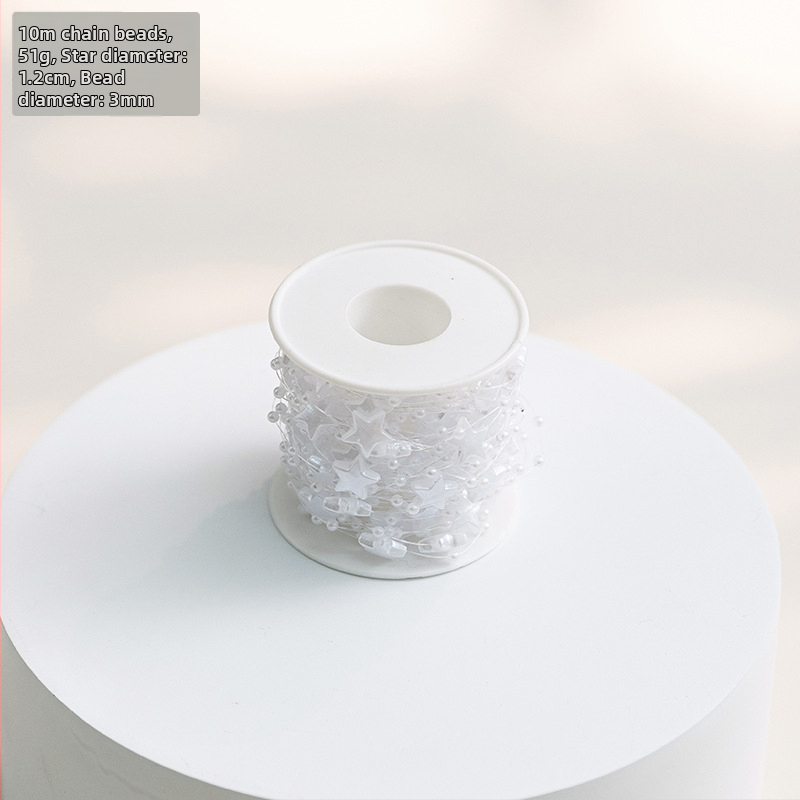 Ziemassvētku egles dekori — plastmasas pērļu ķēde un Baby's Breath pērļu virkne DIY pušķiem | Zīmols: Snow fir christmas | Svētki: Ziemassvētki