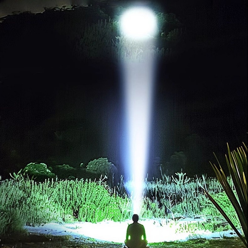 Čelna svjetiljka s laserskim izvorom svjetla, punjiva 3600mAh, 20W, domet ≥500m, ručno napajanje