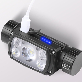 Lampa frontală LED, reîncărcabilă, model D01, 39 g, rază fascicul 200 m