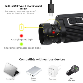 Lampa frontală LED, reîncărcabilă, model D01, 39 g, rază fascicul 200 m