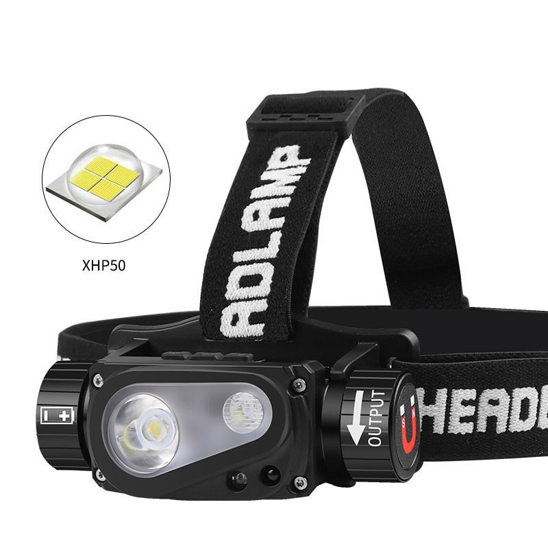 Lampa frontală LED, reîncărcabilă, model D01, 39 g, rază fascicul 200 m