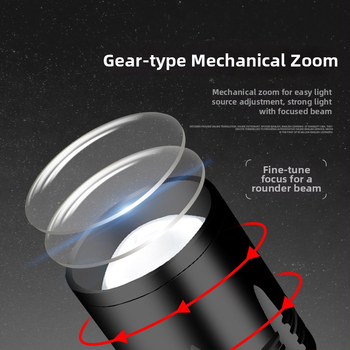 LED nakts makšķerēšanas lampa ar 360° griezumu, 5000 mAh akumulators, darbības diapazons 100–200 m, rokas piedziņa enerģijas ģenerēšana