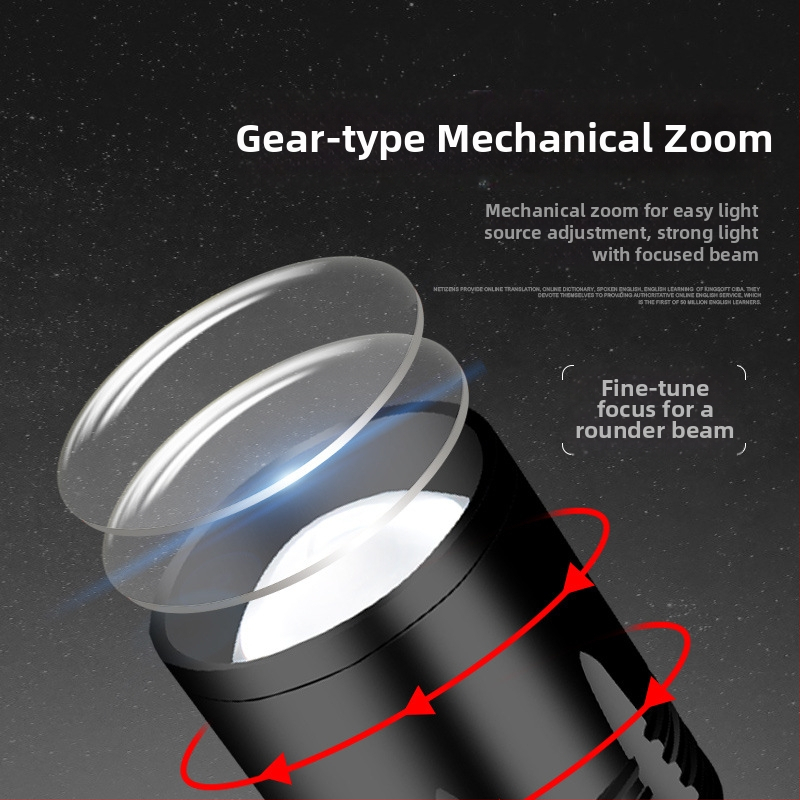 LED lampu na nočný rybolov s 360° otáčaním, 5000 mAh batériou, dosah 100–200 m, ručné poháňanie energie