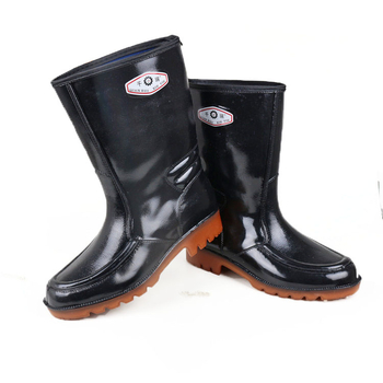 Cizme de ploaie din plastic pentru bărbați, până la gleznă, impermeabile, antiderapante, talpă turnată prin injecție