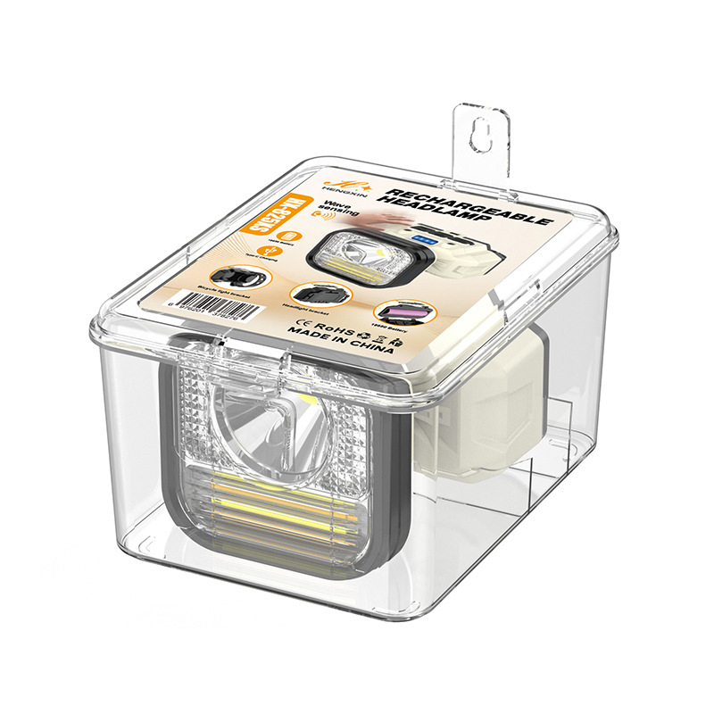 Lanternă frontală cu senzor, baterie 1200mAh, LED + bec, lanternă pentru bicicletă, drumeții în aer liber și pescuit noaptea, rază 50–100 m