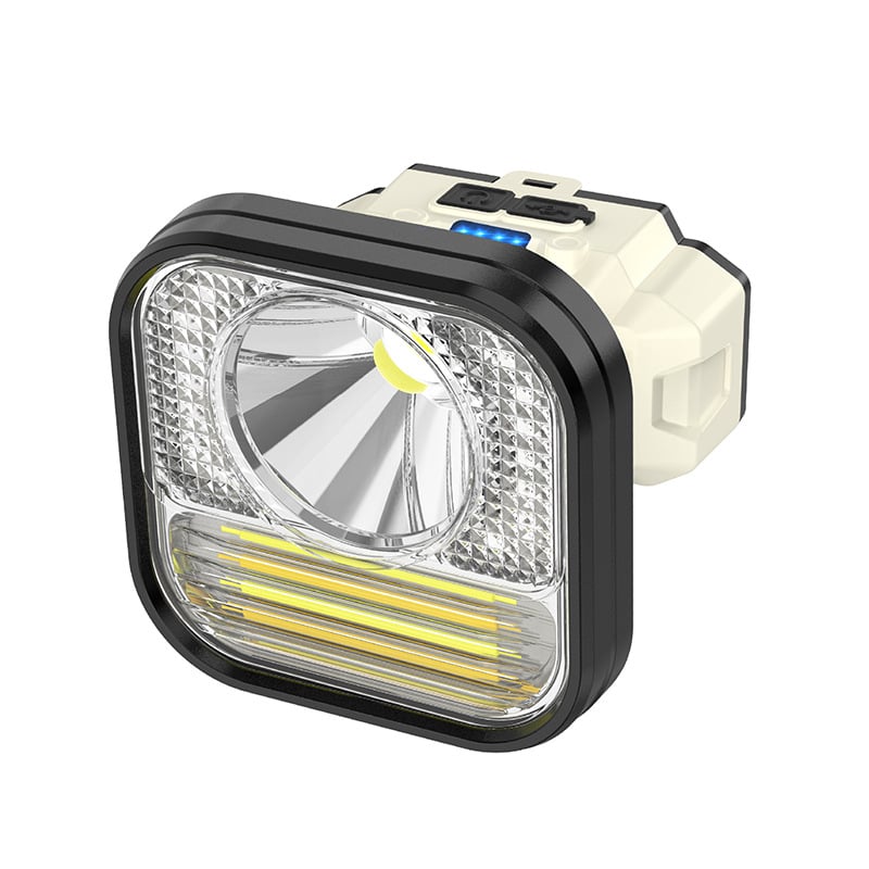 Lanternă frontală cu senzor, baterie 1200mAh, LED + bec, lanternă pentru bicicletă, drumeții în aer liber și pescuit noaptea, rază 50–100 m