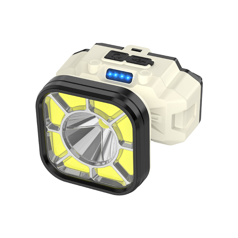 Lanternă frontală cu senzor, baterie 1200mAh, LED + bec, lanternă pentru bicicletă, drumeții în aer liber și pescuit noaptea, rază 50–100 m