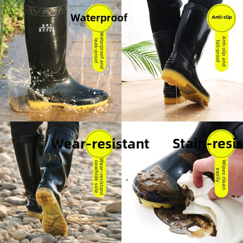 Visoke cipele za kišu, unisex, radnički stil, plastično gornji dio i potplat, tekstilna uložak