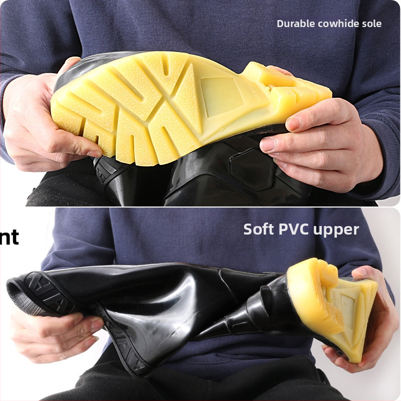 Visoke cipele za kišu, unisex, radnički stil, plastično gornji dio i potplat, tekstilna uložak