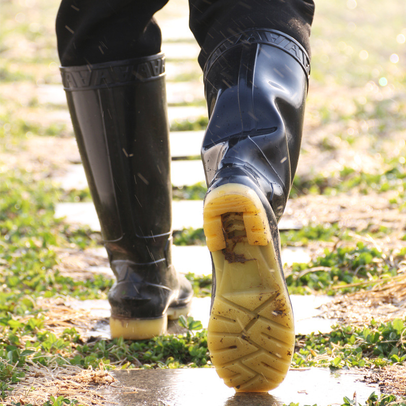 Visoke cipele za kišu, unisex, radnički stil, plastično gornji dio i potplat, tekstilna uložak