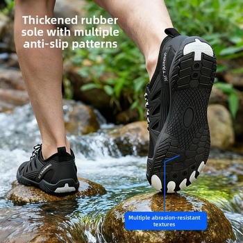 Pantofi pentru trasee pe râuri, antiderapante, partea superioară din pânză, talpă PVC, înălțime joasă