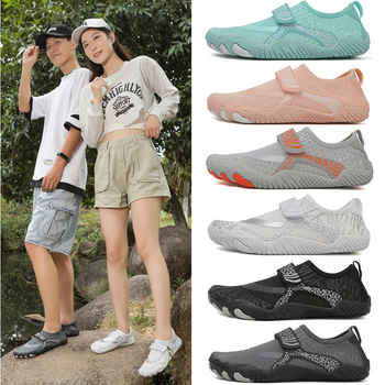 Pāris pludmales ūdens kurpes ar Velcro, zems augšdaļa, neslīdoša gumijas zole, EVA vidējā zole, sietaina odere