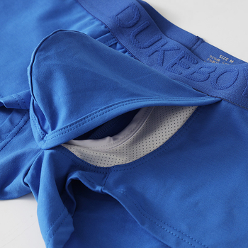 Vīriešu bokseri ar vidējo jostas vietu no kokvilnas, elpojoši, kosmosa kapsulas dizains, dubultā sānu atvērums