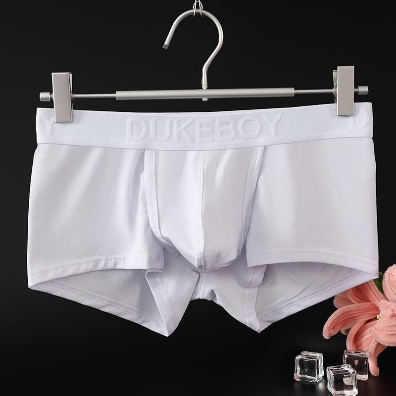 Vīriešu bokseri ar vidējo jostas vietu no kokvilnas, elpojoši, kosmosa kapsulas dizains, dubultā sānu atvērums