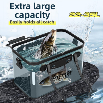 Prozirna kanta za žive ribe, višestruka funkcija, ojačana i povećana, EVA dizajn protoka vode za zaštitu riba